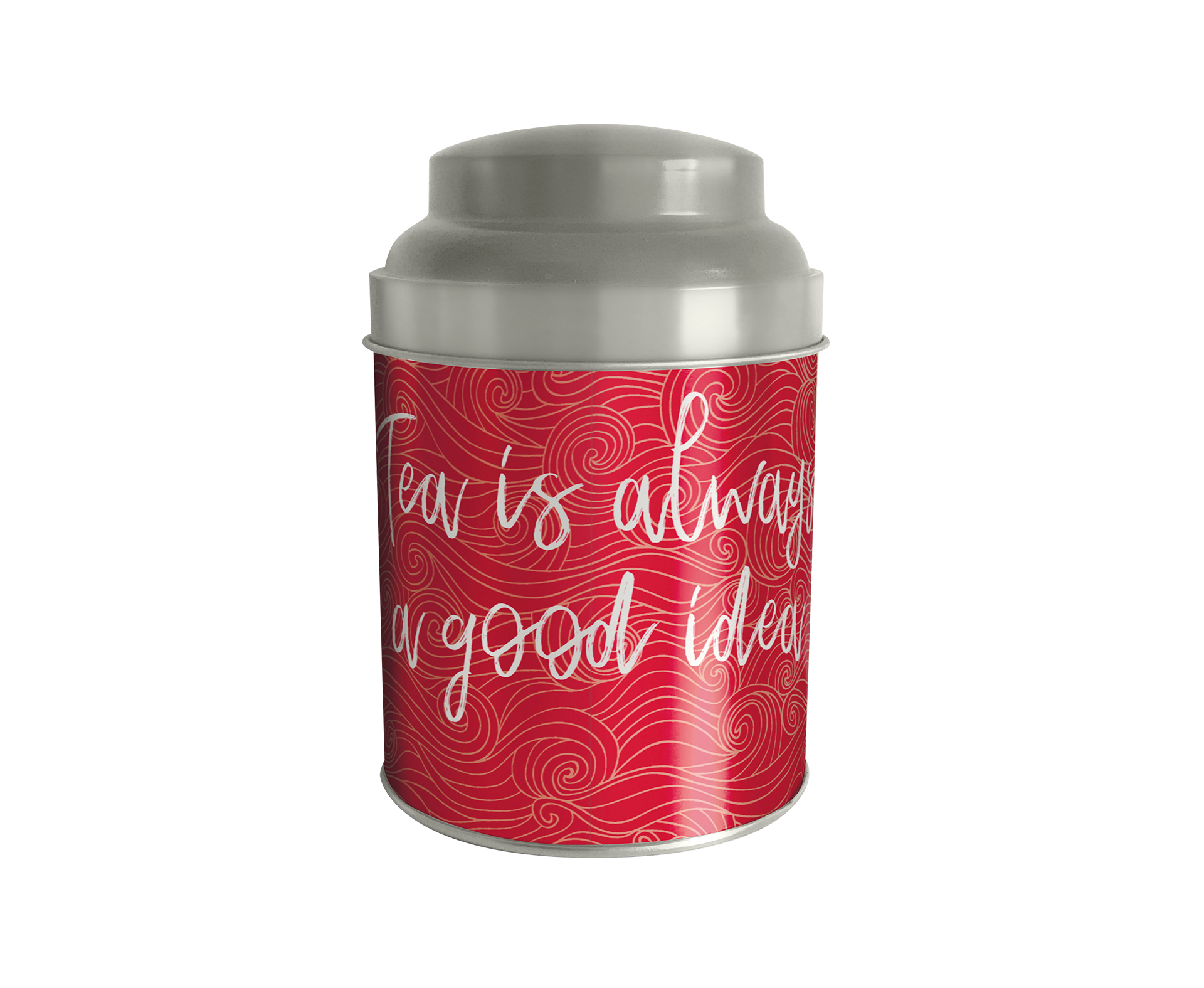 Teedose rot mit Stülpdeckel gebrandet