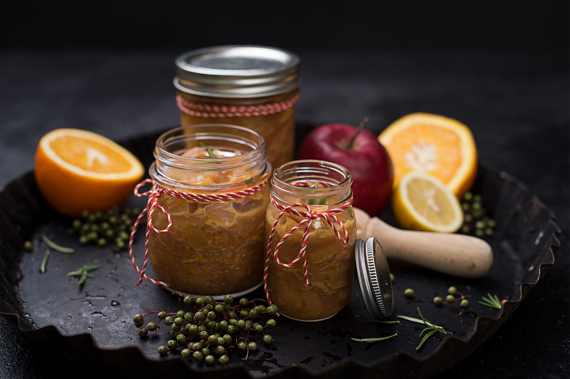 Apfel Orangen Chutney mit Rooibostee