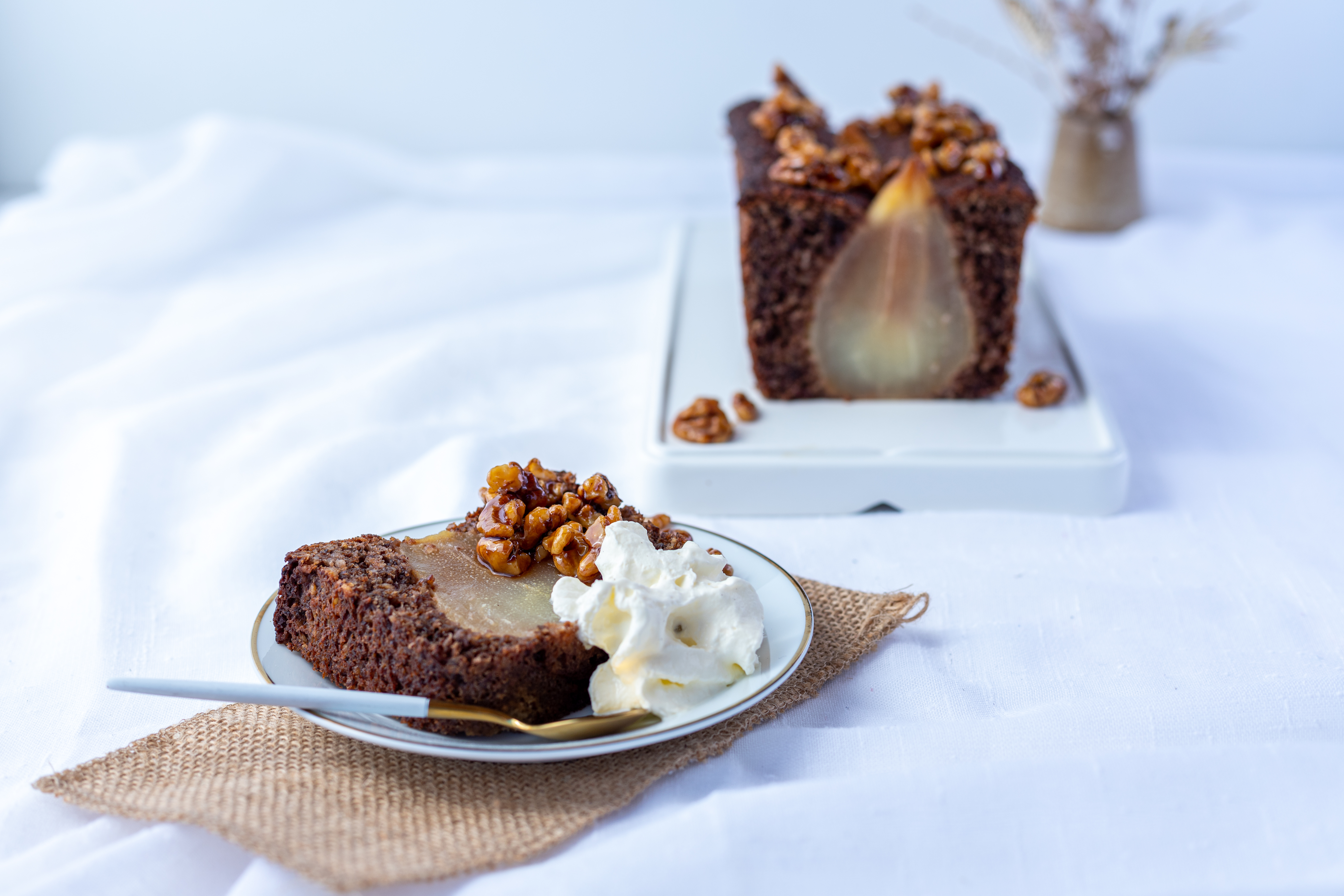 Low carb Birnen Kuchen aus der Kastenform