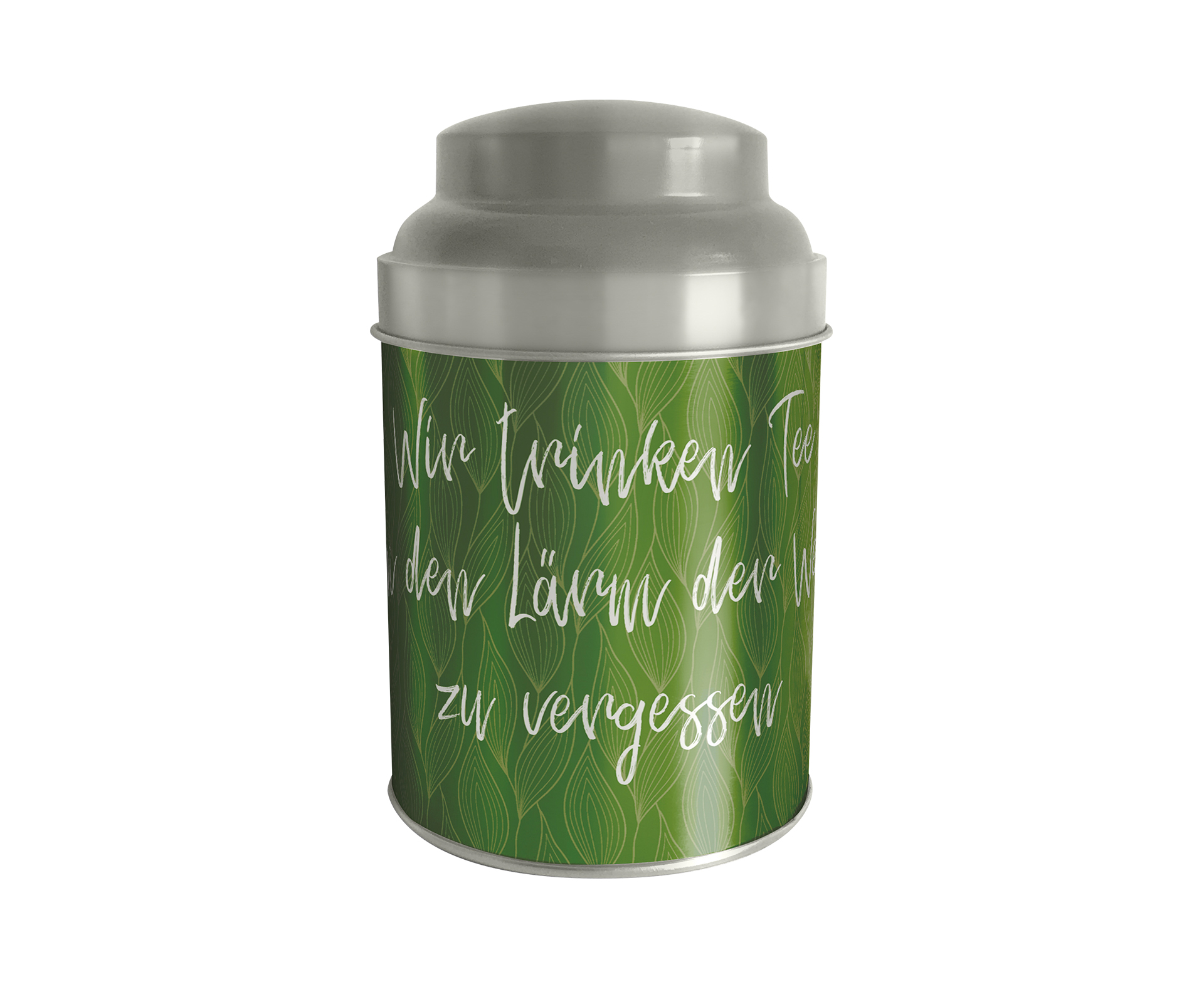 Teedose grün mit Stülpdeckel gebrandet